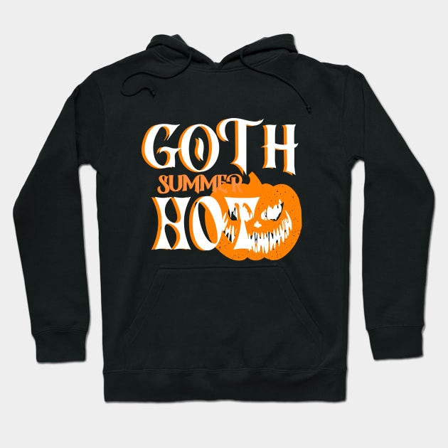 Hot Goth Summer -Horror Smiling Pumpkin Hoodie by Whisky1111